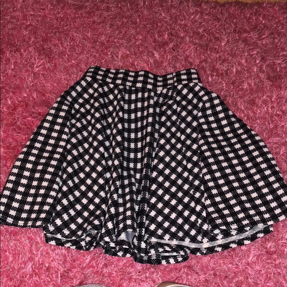 black and white skirt